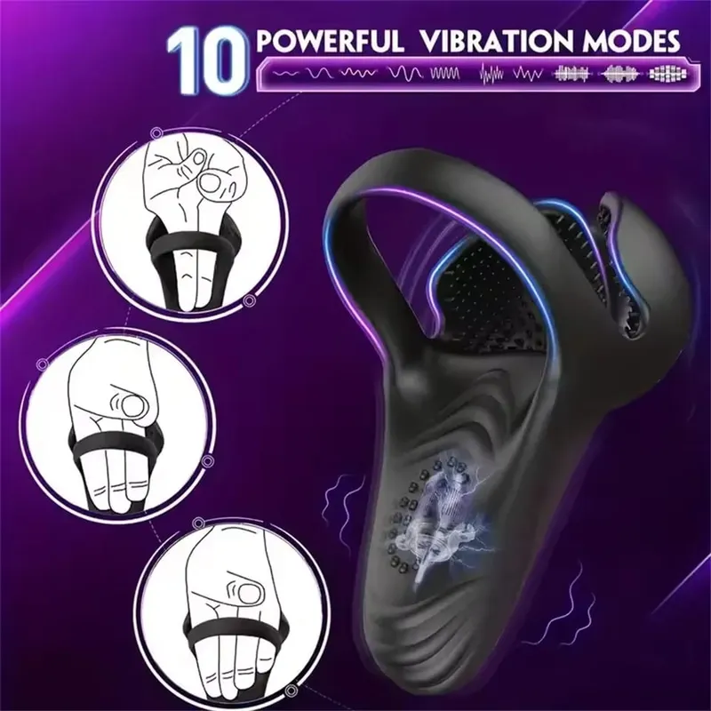 Penis Cock Ring Vibrator for Men Wireless Testicle Stimulator Male Remote Control Glans Massager Masturbator Sex Toy for Men 18+