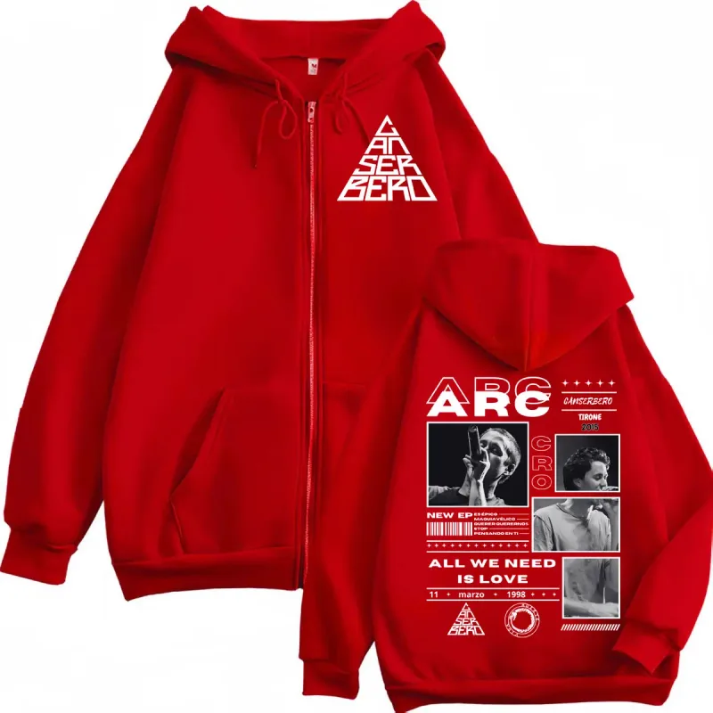 Canserbero All We Need Is Love Muerte Vida Merch Zipper Hoodie Herrenmode Hip Hop Zip Up Sweatshirts Lässige Fleecepullover — image 4