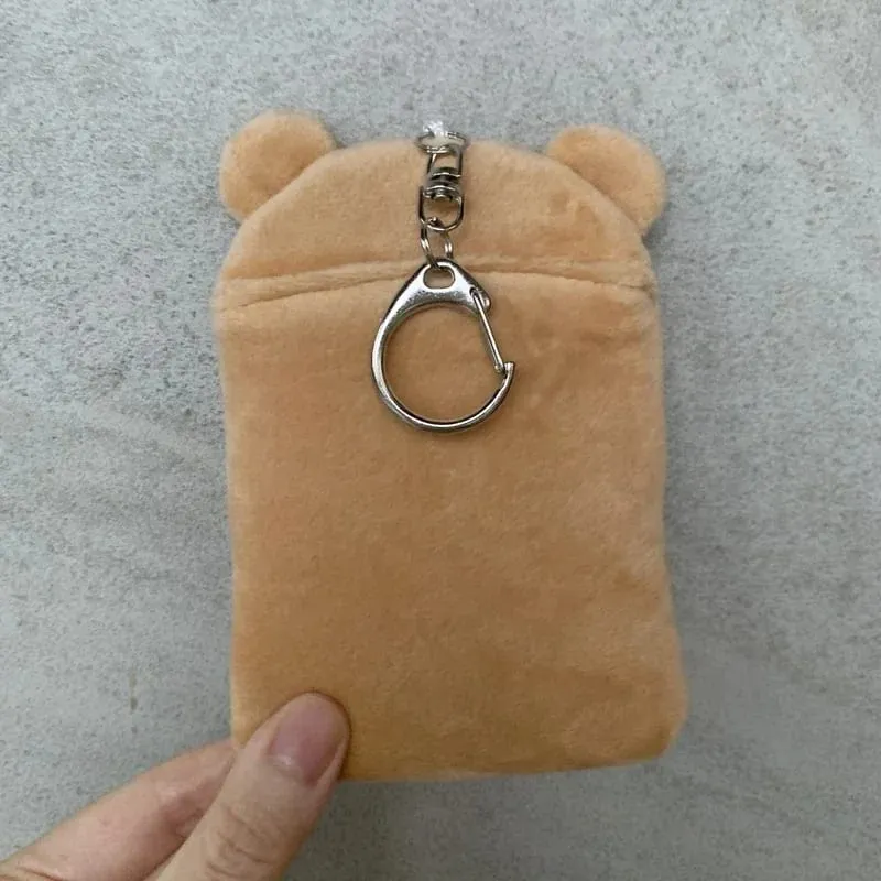 Rilakkuma Plushes ID ผู้ถือบัตรพวงกุญแจอะนิเมะใหม่ Relax Bear หนังสือเดินทาง Key แหวนโรงเรียนรถบัสบัตรธนาคารกระเป๋าจี้ของขวัญ