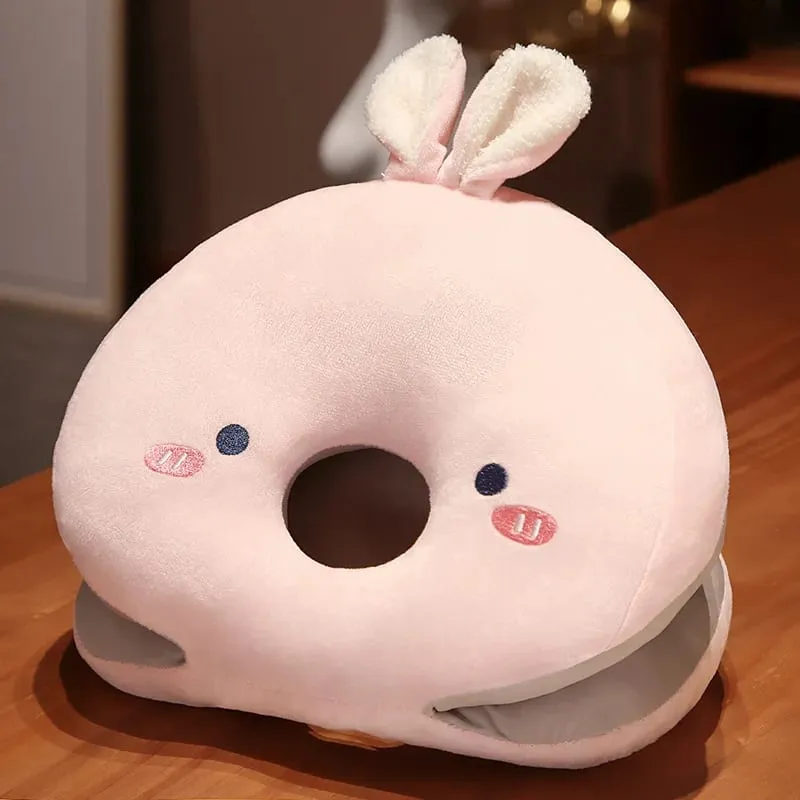 Rabbit Husky Fox Plush Nap Pillow Ice Silk Surface Cooling Sleep Cushion Office Desk Rest Pillow Home Travel Hug Pillow Gift
