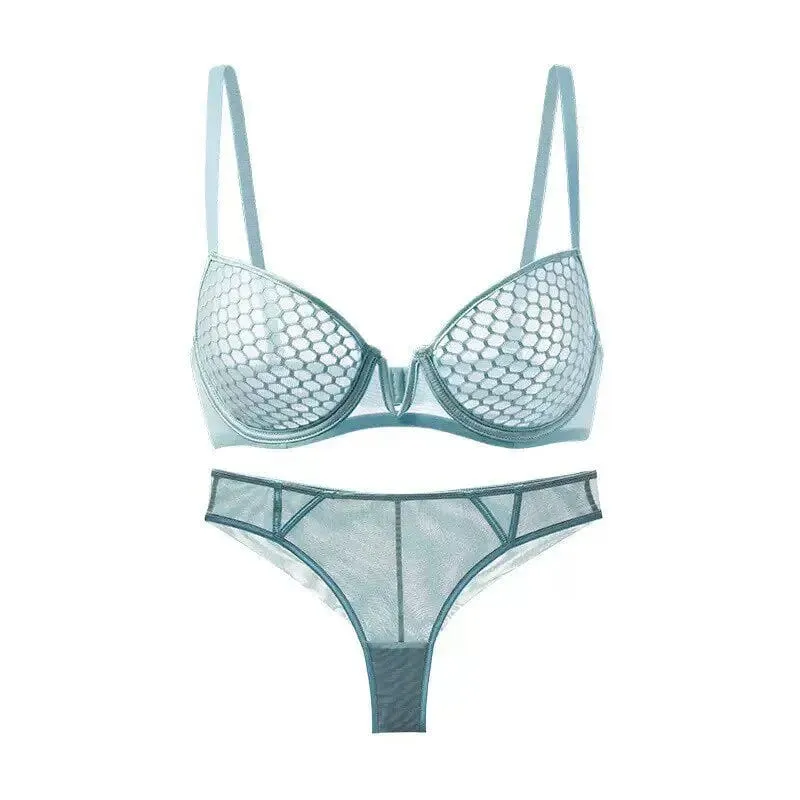 Full Bust Ladies Ultra-Thin Minimizer Bra Set Summer Soft Underwire Side Support Anti-Sagging Comfort Lingerie
