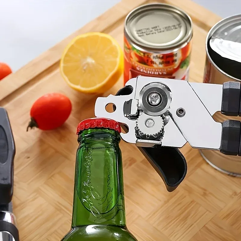 1pc Stainless Steel Multifunctional Professional Can Manual Can Opener Craft Beer Grip Can Opener Bottle Opener Kitchen Gadgets