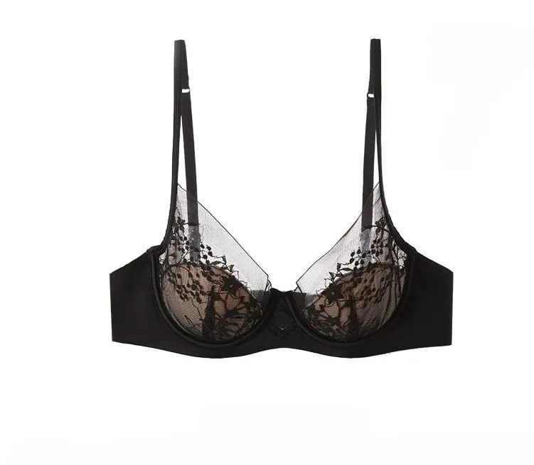 French-style Lace and Satin Lingerie Set Gather Adjustable Straps Bra & Thin Padding Soft Wire ComfortMuslim Girls Underwear — image 9