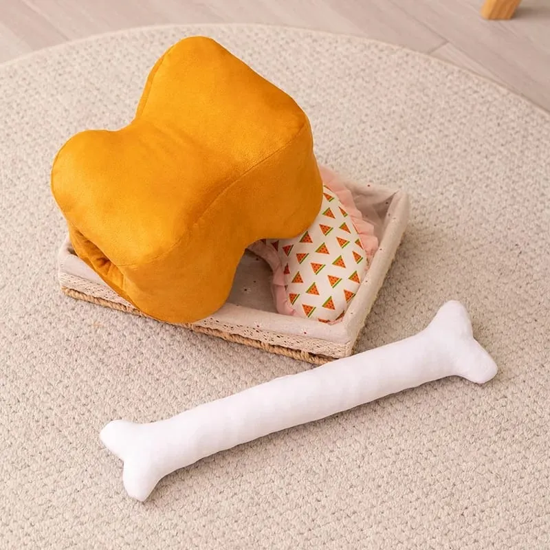 Almohada de hueso de felpa con forma de hueso de 40cm, divertida almohada para siesta en el escritorio de carne, muñeco suave de peluche para dormir, cojín para sofá, decoración de habitación — image 4