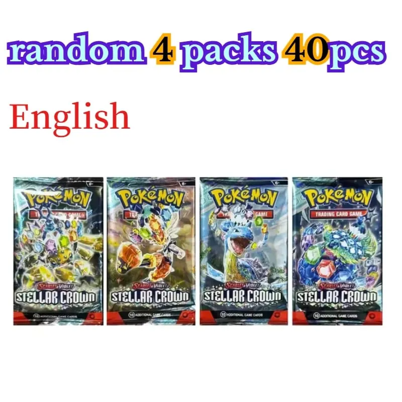 楽しい 40 ピースポケモンカードパック 4 セット日月バイオレット 151 英語トレーディングカードグッズおもちゃハロウィンギフトファンタジー SF