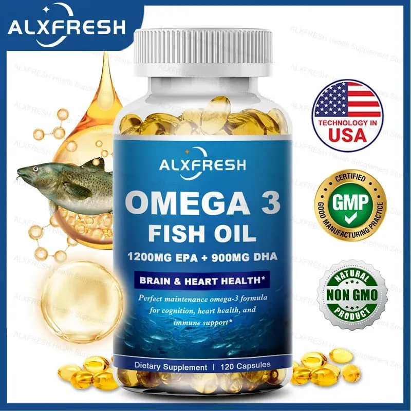 Original Omega 3 Fish Oil Capsules - High EPA & DHA Non-GMO - for Antioxidant Eyes Brain Cardiovascular Health — image 1