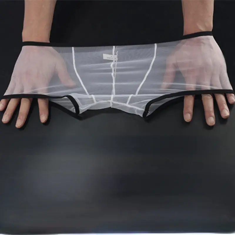 Gli uomini vedono attraverso boxer ultrasottili pantaloncini U sacchetto convesso intimo mutandine mutande a vita bassa trasparenti Qucik-Dry