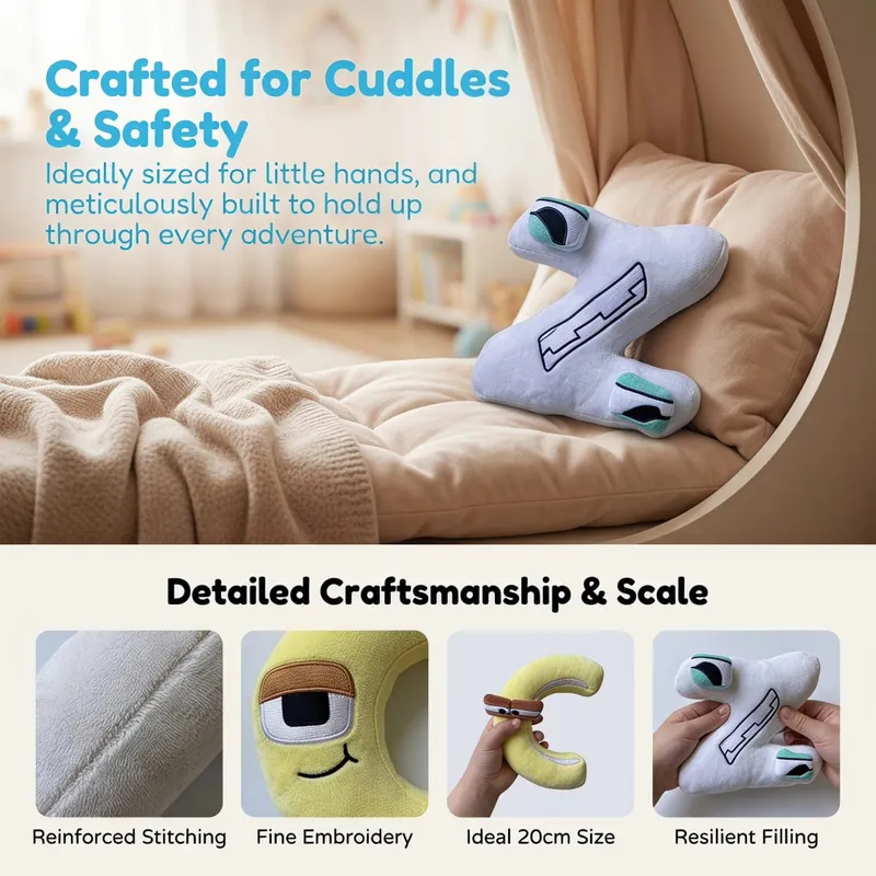 Cute A-Z Red Alphabet Plush Pillows Soft Letter Stuffed Dolls Kids Educational Learning Toy Gift — image 5