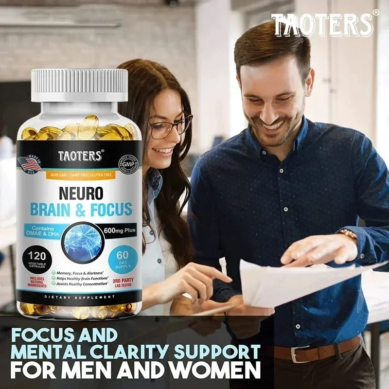 Memory Focus Clarity Energy Brain Supplement – Nootropní Brain Booster Vitamíny DMAE A C D E B1 B2 B3 B5 B6 kapsle — image 5