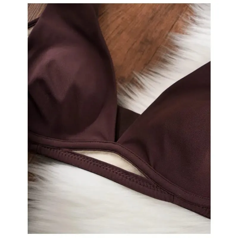 Sexy Deep V Rabbit Ear Bra Wireless Invisible Summer Bra for Women Thin Breathable Comfort Bralette Small Chest No Underwire
