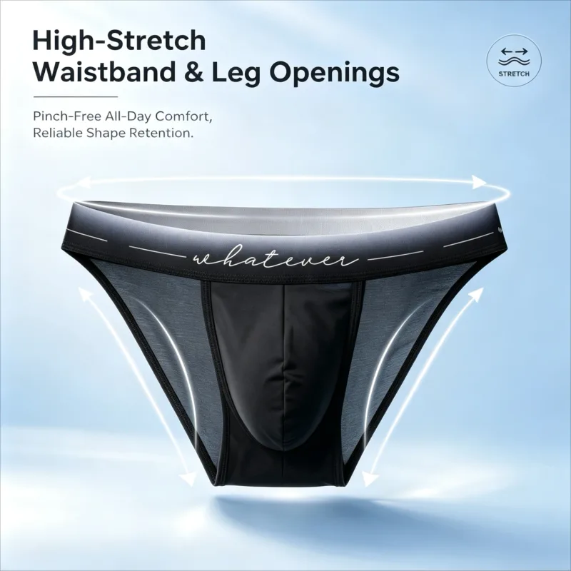 Trendy Men High Cut Ice Silk Briefs Printed Moisture Wicking Breathable Athletic Underpants Fit Bodybuilder Daily 1/3Pcs Set — image 4
