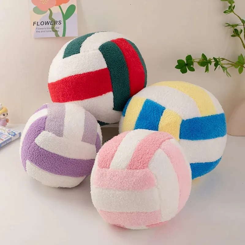 20/24cm Volleyball Sport Ball Plush Pillow Stuffed Interactive Indoor Home Game Prop Plushie Decor Gift