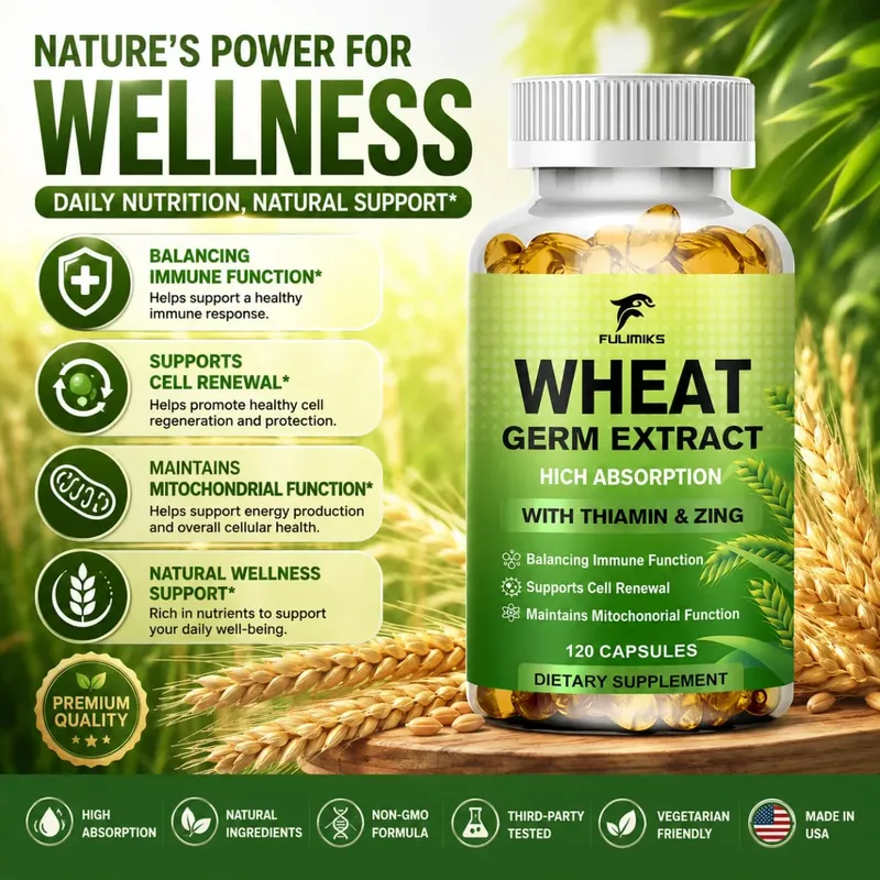 Spermidine 13mg Supplement Fermented Wheat Germ Extract Promotes Cellular renewal Anti-Aging Hair Growth & Immune Health