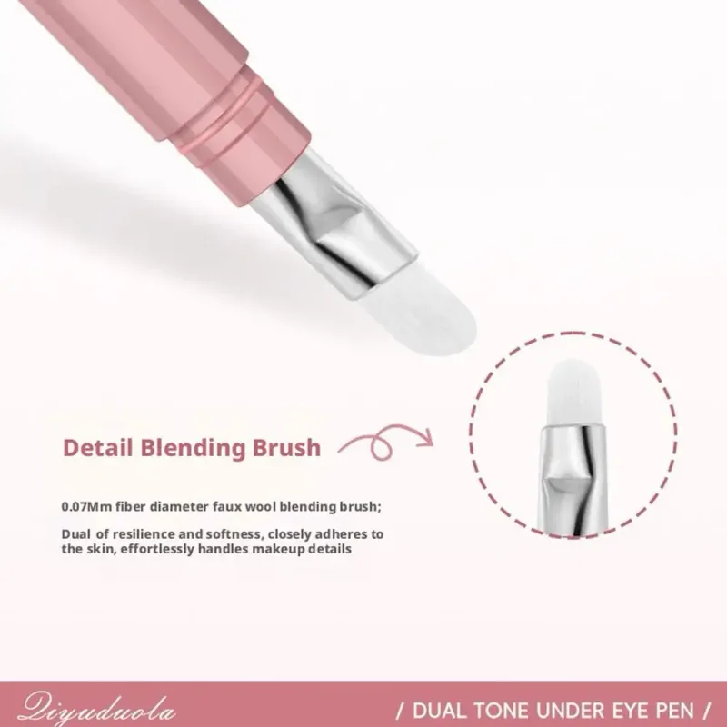 Two Tone Aegyo Sal Stick 1PC Portable Dual Ended Contour Highlighter Pencil Micro Fiber Brush For Eye Makeup
