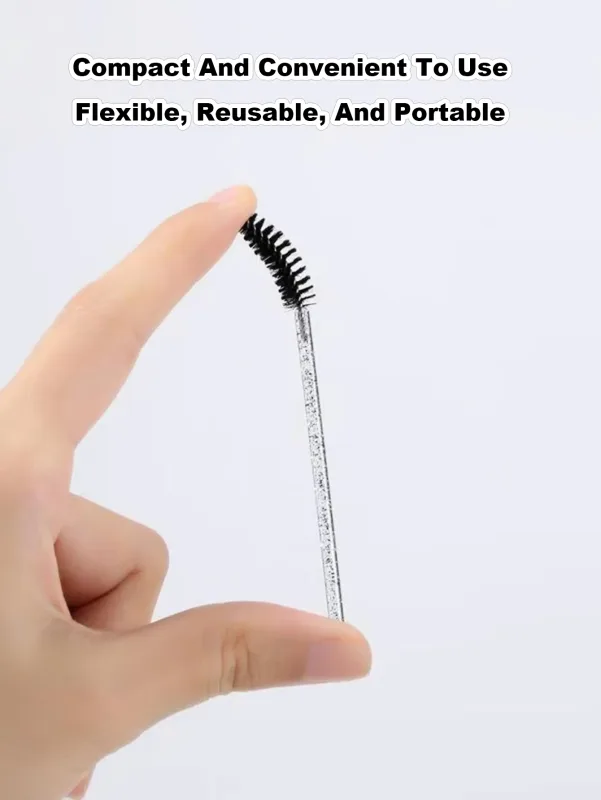 [70 Eye Black Brushes And 20 Plastic Tubes] Disposable Crystal Rod Eyebrows Extremely Fine Soft Brush Portable And Flexible
