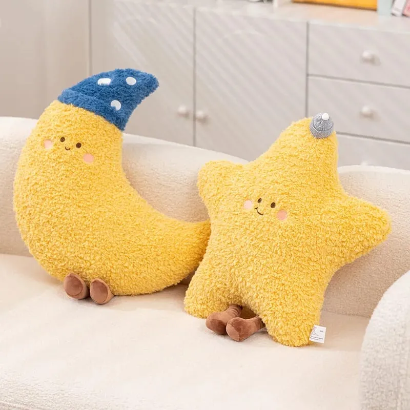 Almohada de cielo estrellado suave, almohada de felpa con forma de estrella, luna y arcoíris, almohada creativa de nube y sol, cojín para dormir, decoración del hogar — image 10
