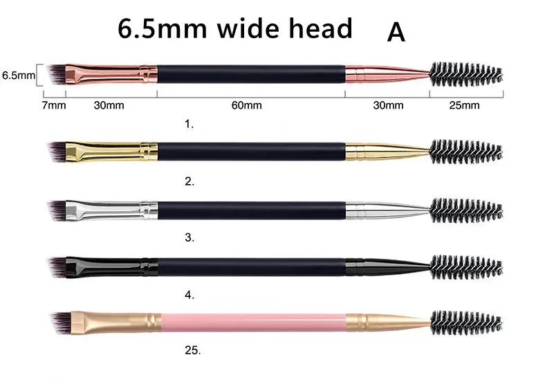 20pcs Eyebrow Brush Private Label Eyelash Comb Makeup Brushes Dual Ended Angled Spoolie 2 in 1 Lash Eyebrow Brush Bulk
