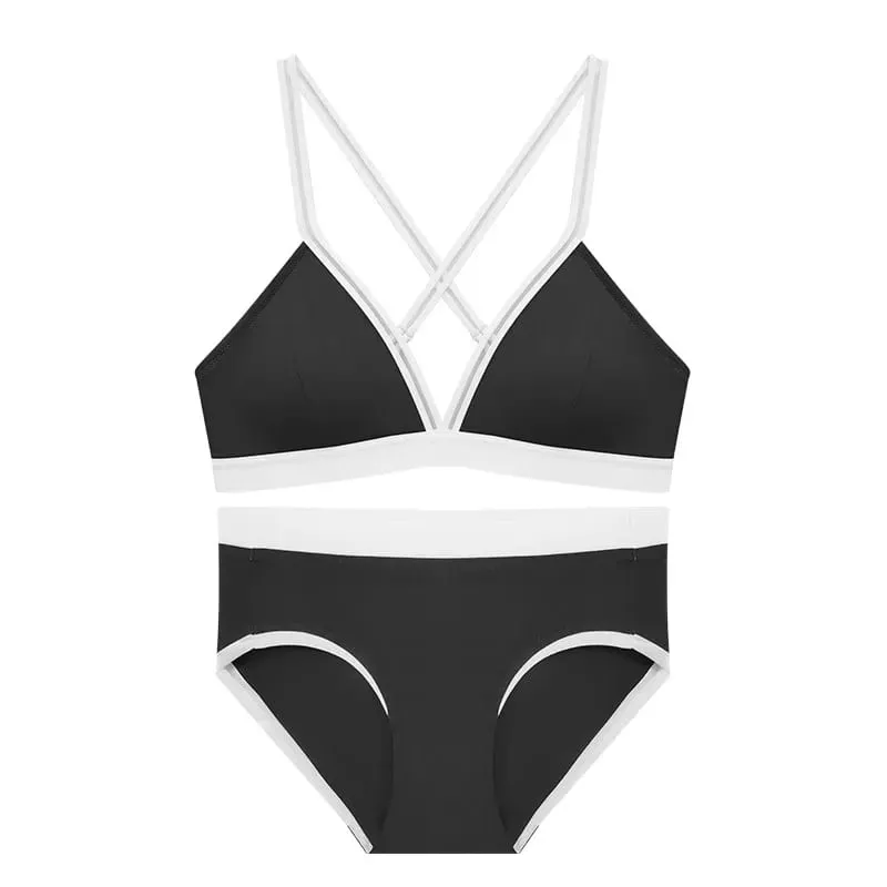 Deep V Triangle Bra for Women Small Bust Slight Gather Thin Strap Beauty Back French Style Seamless Light Soft Lingerie 32-38AB — image 14