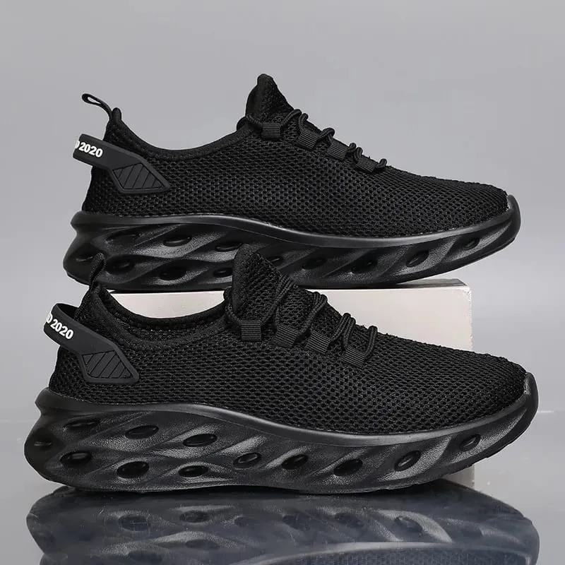 Four Seasons Men's Outdoor Sports Running Mesh Shoes Thick Sole Breathable Casual Walking Lightweight Sneakers Size 37-47