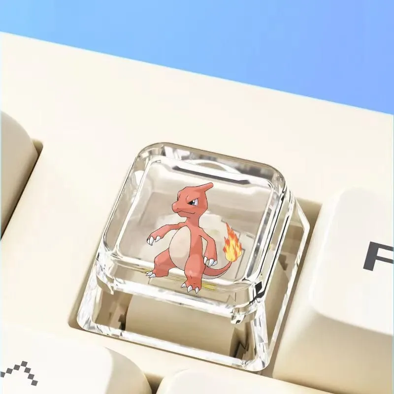 Cross mechanical keyboard personalized anime keycap single Charmeleon Blastoise Eevee transparent cartoon keycap