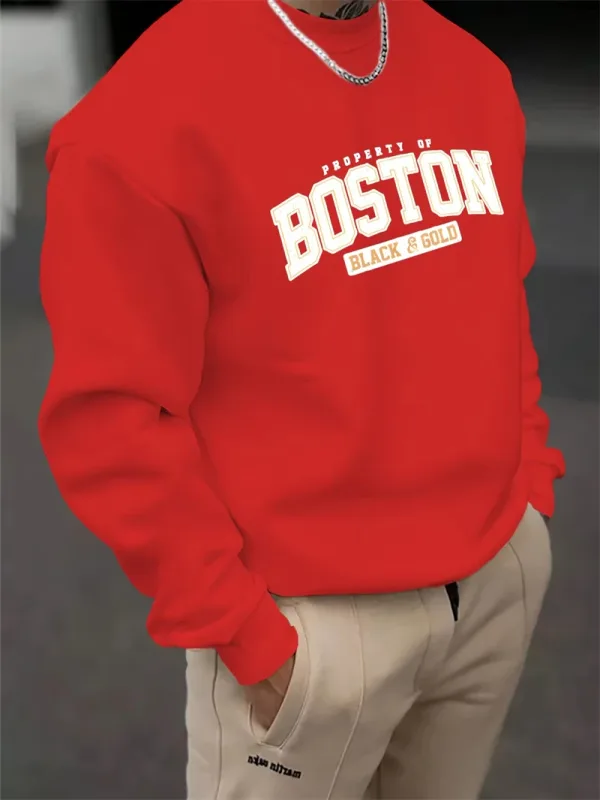 Simple Letters Pattern Sweatshirts For Men Fashion Trendy Streetwear 3D Printed Hoodies Cool Oversized Hip Hop Pullovers Tops — image 2