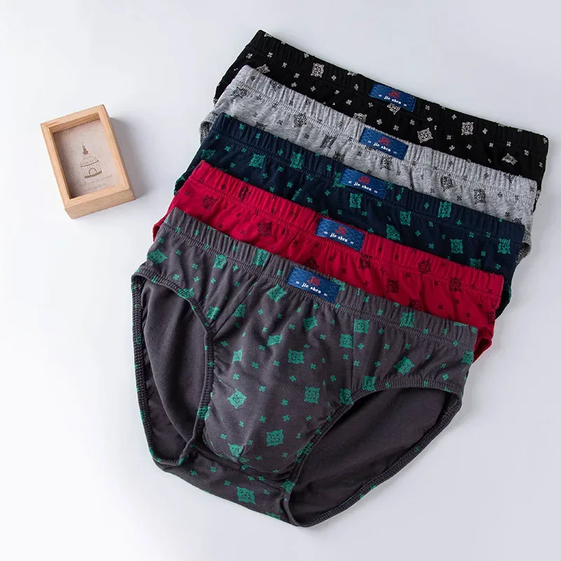 100% Cotton Briefs Mens Comfortable Underpants Man Underwear L/XL/2XL/3XL/4XL5pcs/Set Free Drop Shipping — image 18