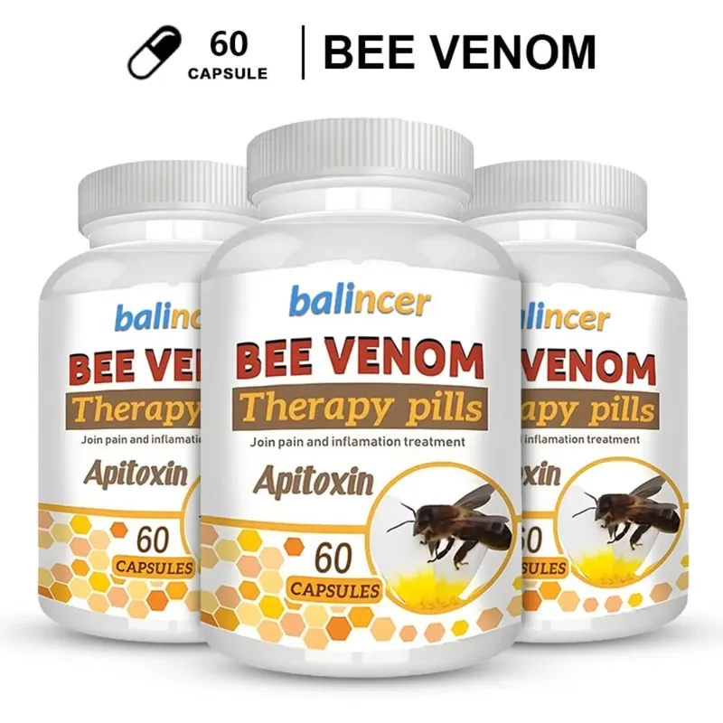 Bee Venom Extract Capsules - Relieves Joint Pain Promotes Bone Health Support Immunity
