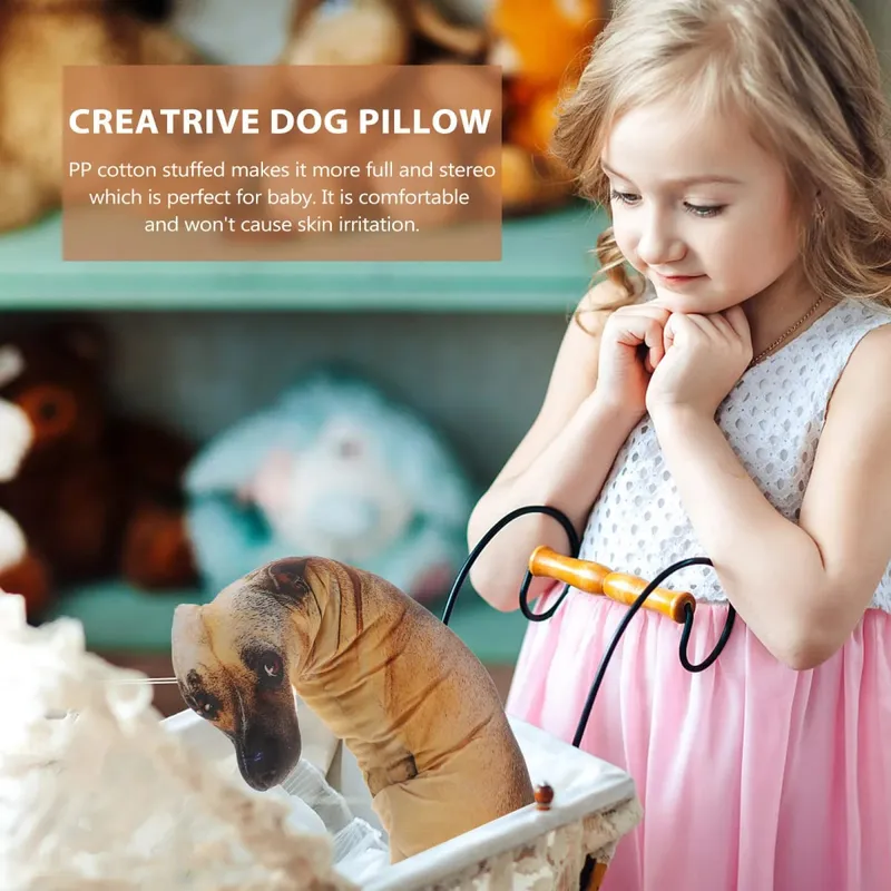 3D Simulation Dog Pillow High Density PP Cotton Stuffed Full Body Stereo Shape Comfort Support Cushion for Kids Nursery Room