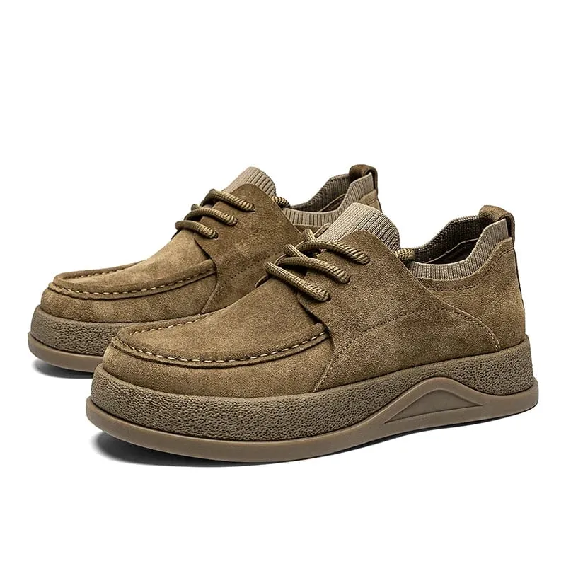 Autumn Wide Toe Spring New Men's Cowhide Fashion Versatile Single Short Boots Soft Leather Men's Boots Zapatillas De Deporte