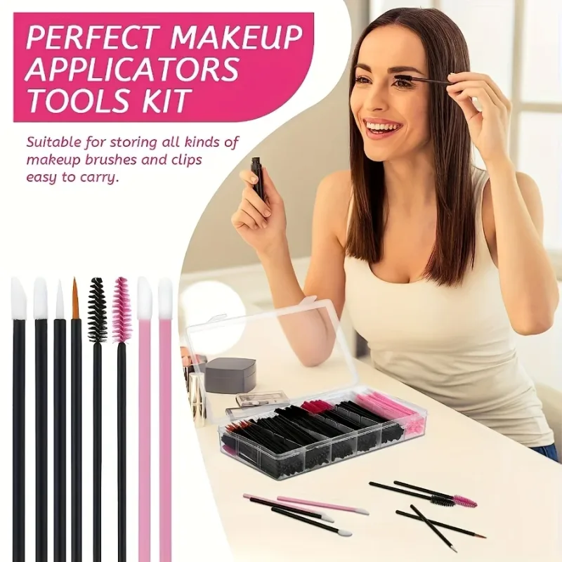 229PCS Makeup Brush Set - 100 Lash & 100 Lip Brushes with Storage Case All-in-One Kit for Beginners/Pros (Salon & Home Use)