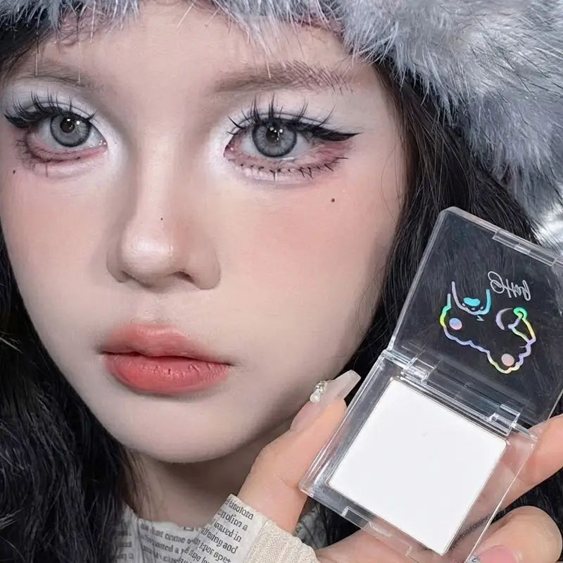 White Matte Eyeshadow Palette Cut Crease Base Highlighter Waterproof Long Lasting Brightening Eye Makeup Shell