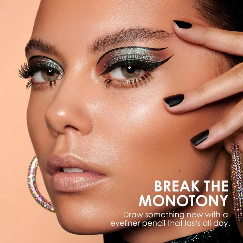 Glide-On Gel Eyeliner Pencil Ultra-Smooth Waterproof Lasting Liner for Waterline & Lash Line Fade-Resistant All-Day Wear Makeup