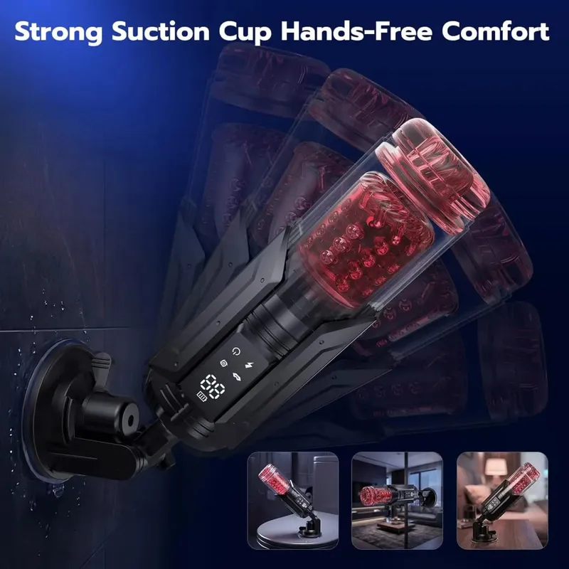 Automatic Male Masturbator 7 Thrusting Rotating Suction Modes Blowjob Sex Machine Vibrating Masturbation Stroker Dual Handles