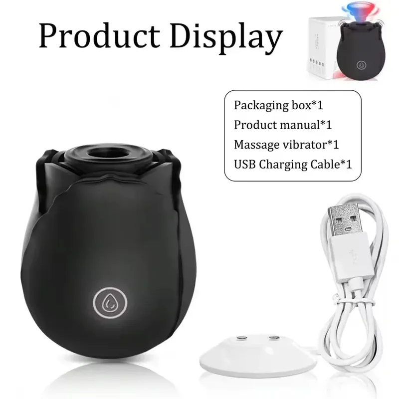 Powerful Clitoral Sucking Dildo Vibrator Female Rose Clitoris Nipple Stimulator G Spot Vagina Massager Adult Sex Toys for Women