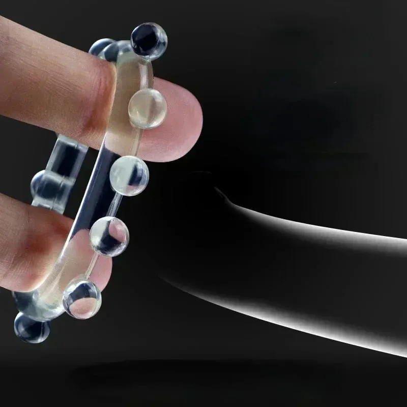 3 pièces extensible rester dur perlé anneau de coq retarder l'éjaculation formateur scrotal liaison balle civière Silicone Cockring hommes jouets sexuels