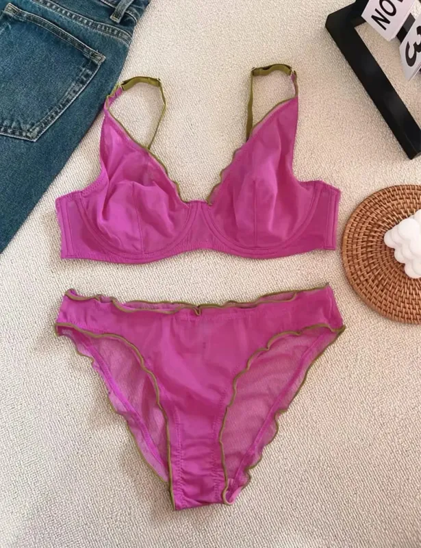 Buong Coverage Minimiser Bra para sa Malaking Bust Ultra Manipis na Seamless Wireless Lift & Support Anti Sag Set BANERDANNI S-2XL 32-40 ABC