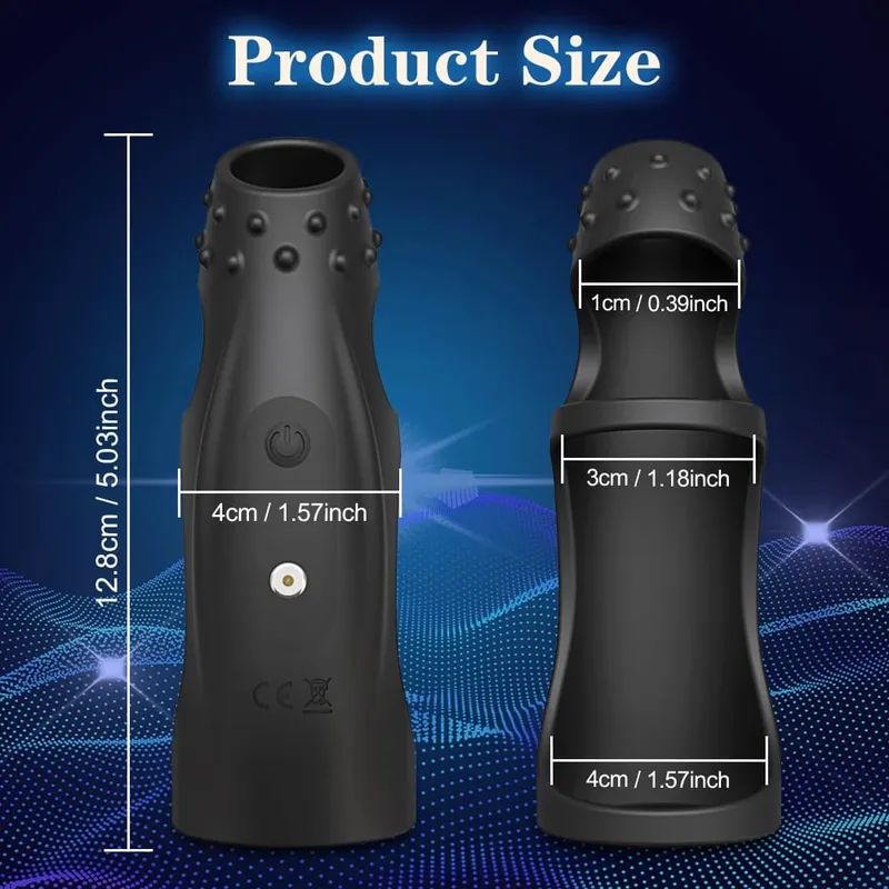 Vibrating Penis Sleeve Cock Ring Penis Extender for G Spot Clitoris Vibrator Stimulation Adult Sex Toy for Men Delay Ejaculation