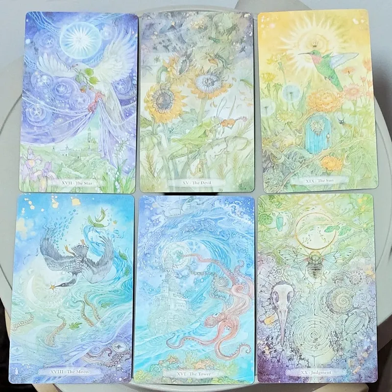 Verdance Tarot Deck in Rigid Box 78 Pcs Lyrical Nature-Inspired RWS Tarot Cards Double-embossed Cardstock 12*7cm