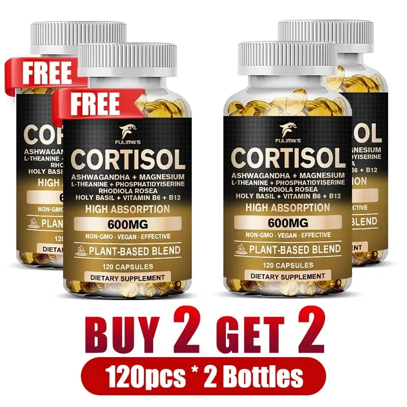 Pure Cortisol Supplement with Ashwagandha Magnesium Support Adrenal Health & Relief Stress Lower High Cortisol Levels