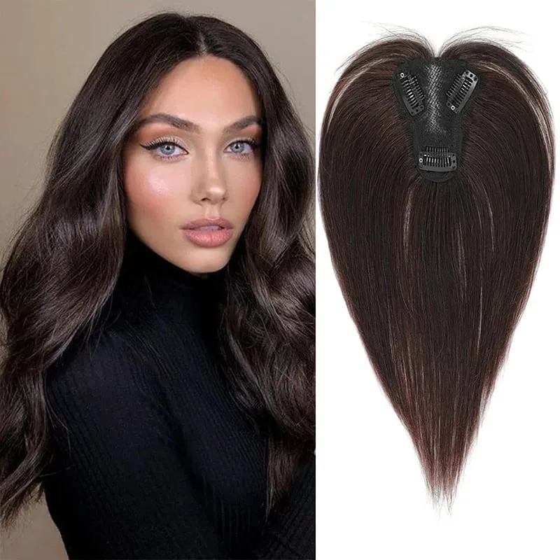 Wig Piece for Women with Bangs Covering Their White Hair and a Thin Invisible Replacement Piece for Their Hair