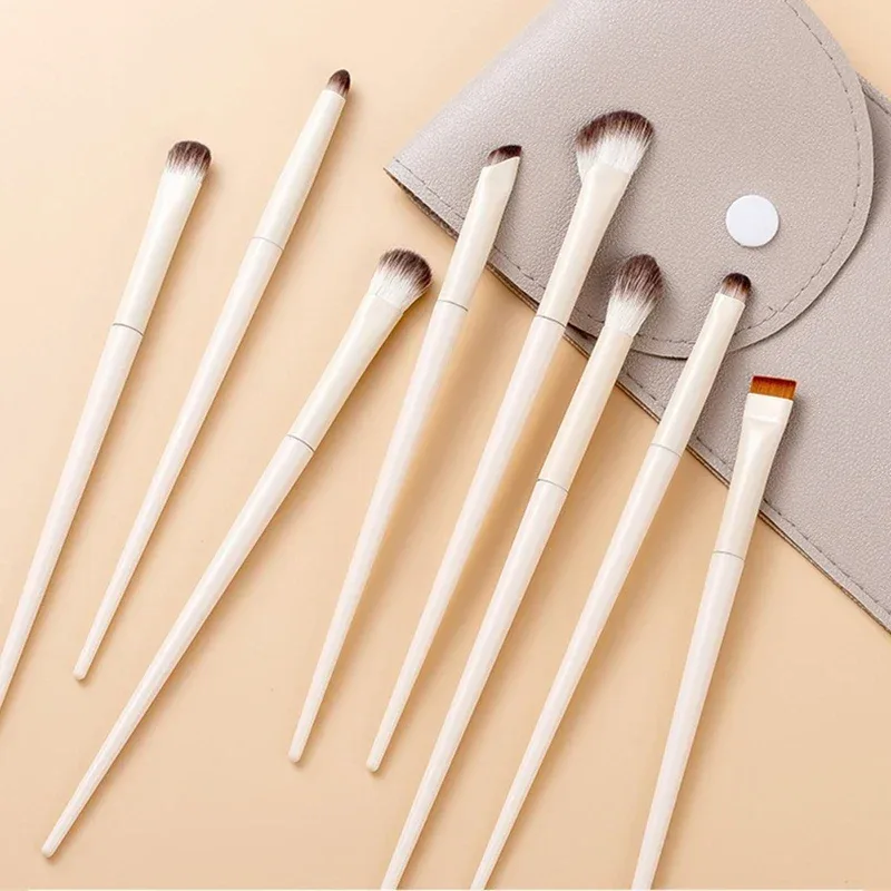 5/6/8/10pcs Natural Eye Makeup Brushes Set Detail Eyeshadow Contouring Brush Ultra Soft Blending Eyeliner Brow Brush Makeup Tool