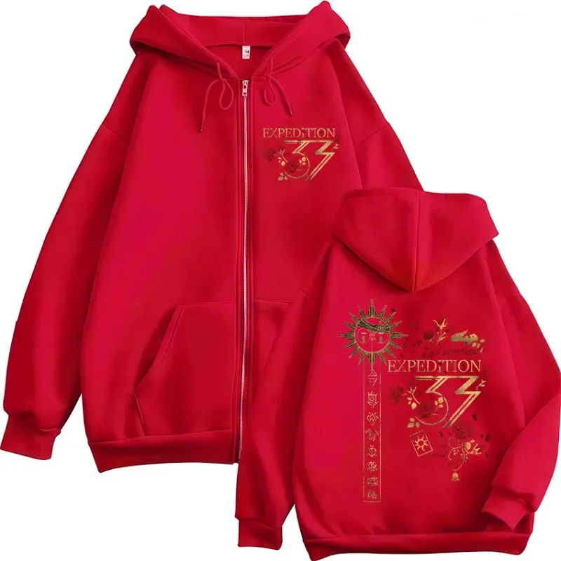 Esquie Game Clair Obscur Expedition 33 Zipper Hoodies Men Women Clothing Casual Oversized Zip Up Hooded Sweatshirts Jacket Coat — image 3