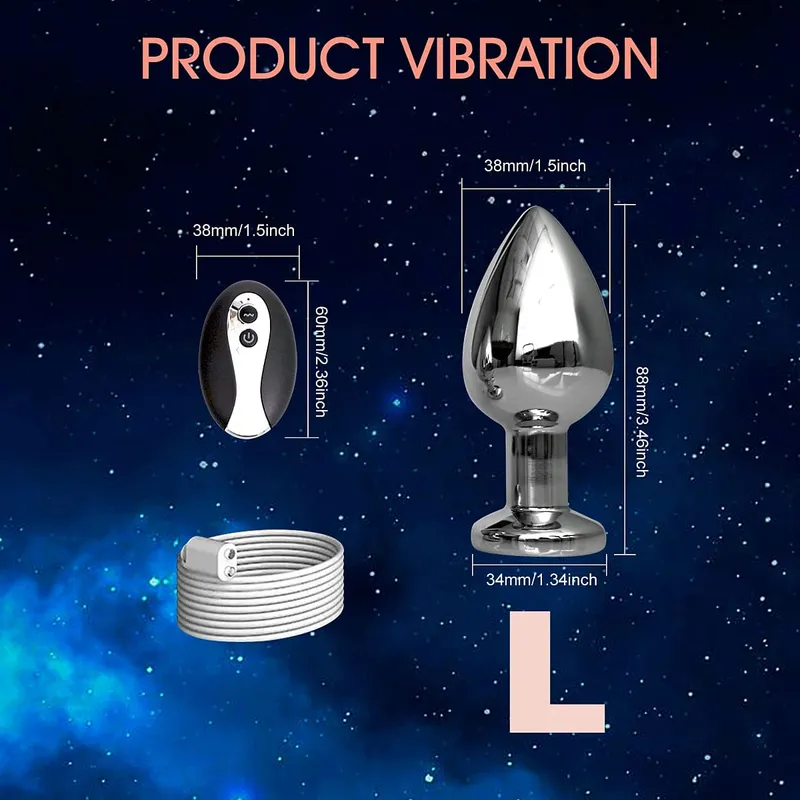1PCS Metal Magnetic Charge Vibrating Anal Plug Anal G-spot Vibrating Masturbation Prop Adult Sexual Health Sex Toy — image 9