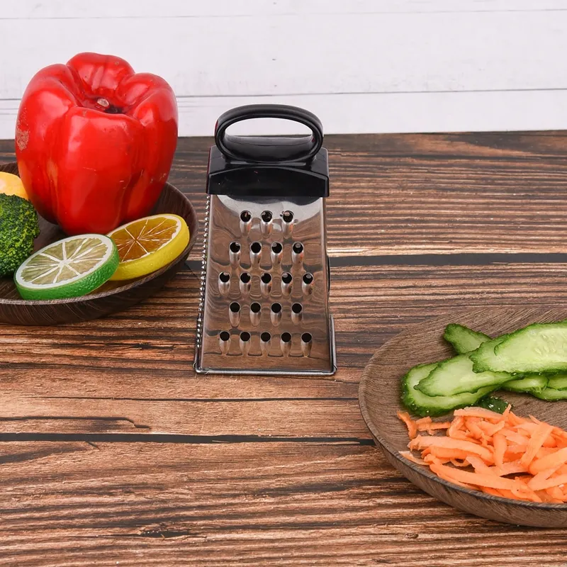 1pc Mini Size 4-Sided Stainless Steel Grater Professional Cheese Grater for Parmesan Cheese Vegetables Kitchen Tools