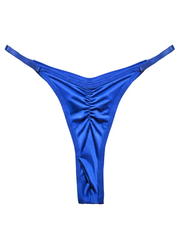 1pc Men's High Slit Ruched Thong - Ice Silky Smooth Semi Sheer, Ultra Sexy Breathable No-Stick Soft Casual Men Underwear — image 7