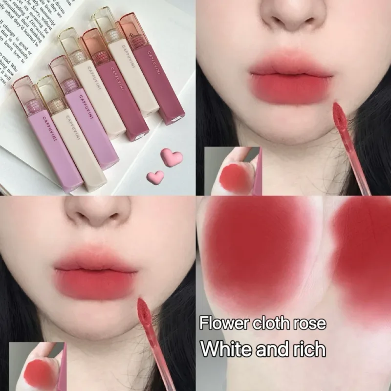 Hedvábně sametový lesk na rty matné rty bahenní voděodolné nepřilnavé kelímky Glaze na rty odolné proti rozmazání neblednoucí tekutá rtěnka korejský make-up — image 9