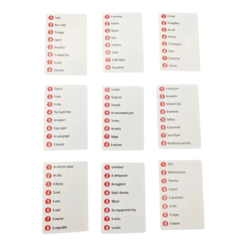 《Alias：2400 Russian-English Bilingual'Find the Difference' Party Board Game》Card Game Ideal for Family Gatherings Gift