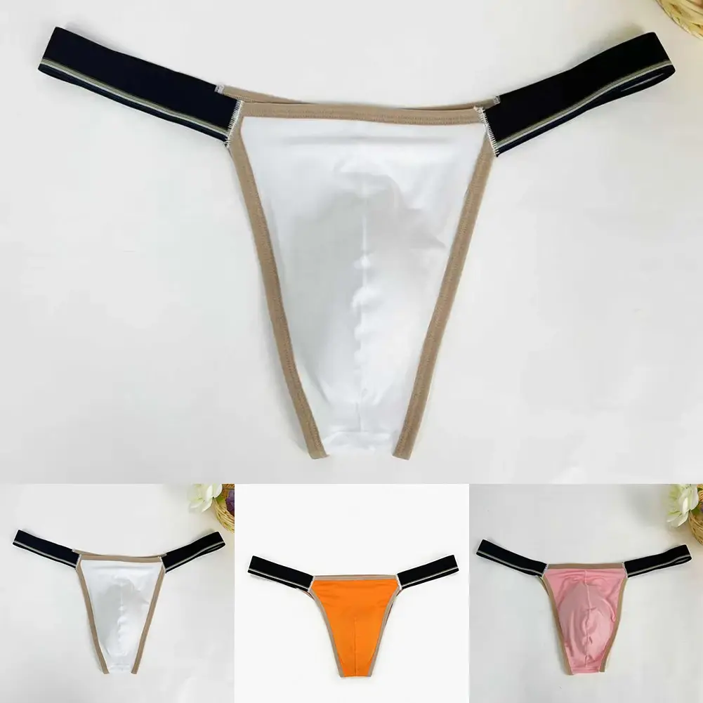 Breathable Low Waist Men Ice Silk Thongs Thin Underpants Men's Panties Lingerie Underwear Male Briefs Male Thongs — image 5