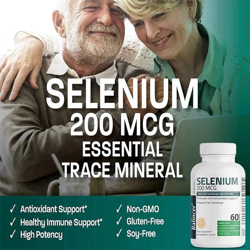 Selenium Capsules 200MCG - Antioxidant Support Boosts Immune System Boosts Energy Levels Thyroid Support NON-GMO — image 2