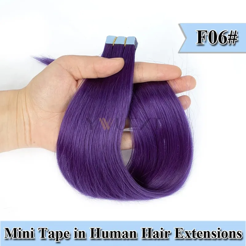 12-20 Inches Mini Tape in Human Hair in Fancy Colors Natural Straight Seamless Tape Hair Extensions for Outlet Hairstyles